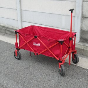 コールマン アウトドアワゴン レッド Coleman OUTDOOR WAGON 2000021989 耐荷重100kg キャンプ キャリー カート 保証有 XY 16137#