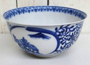 ＊伝統工芸 工芸品 工芸美術 ＊九谷焼 直作 ＊菓子鉢 器 食器 菓子器 茶道具 ＊染付 山水 ＊古物 古美術 骨董