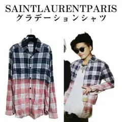 SAINT LAURENT サンローランパリ チェックシャツ L 登坂広臣ちゃ