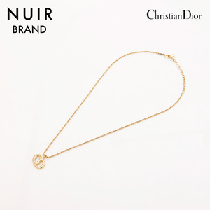 極美品 クリスチャンディオール Christian Dior CD ロゴ ネックレス ゴールド WS10111