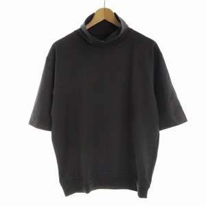 UNITED ARROWS ガスコットン ショートタートルネック Tシャツ カットソー プルオーバー 半袖 S チャコールグレー 11172412751