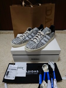 新品未使用　国内正規品　アディダス　DAYZ × INVINCIBLE × adidas Campus 80s Whiteトリプルコラボスニーカー