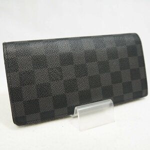 USED品・保管品 Louis Vuitton ルイヴィトン N62665 ポルトフォイユ・ブラザ 旧型 二つ折り長財布 ダミエ グラフィット SP2009 現状品