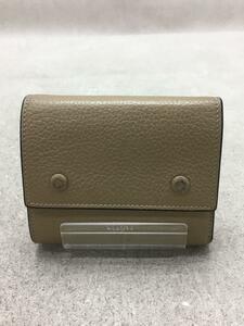 CELINE◆3つ折り財布/レザー/BEG/レディース