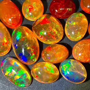 1円〜!!遊色効果!!≪天然ファイアオパールおまとめ47ct≫n ルース 裸石 宝石 ジュエリー jewelry fire opal 遊色 w4 11