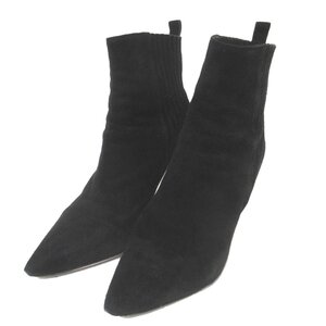 美品 Gianvito Rossi ジャンヴィトロッシ ANDY HIGH BOOTIE スエード レザー ハイヒール ブーティー ショートブーツ 38 24cm相当 ブラック