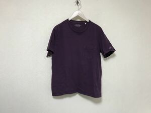 本物ハリウッドランチマーケットHRMコットン半袖Tシャツメンズサーフアメカジミリタリー紫パープルL日本製3