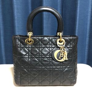 Christian Dior クリスチャンディオール レディディオール カナージュ ハンドバッグ ラムスキン 