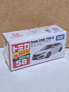 58 ホンダ シビック TYPE R 2018 新車シール TAKARA TOMYロゴ ベトナム製 新品シュリンク未開封 トミカ ミニカー