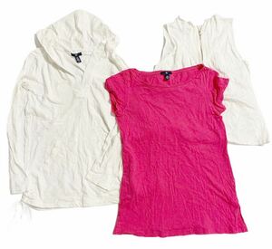 GAP おまとめ3点セット トップス Tシャツ パーカー ホワイト ピンク 半袖