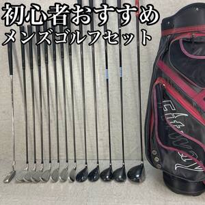 MIZUNO　ミズノ　ウィルソン　フィットウェイ　メンズゴルフ13本セット　フレックスR　右利き用　カーボン　キャディバッグ　初心者