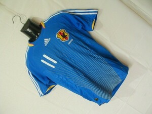 ssy6506 adidas 半袖 ドライTシャツ ブルー ■ プリント ■ ワッペン JFA KAZUKI スポーツ climaCOOL Mサイズ アディダス