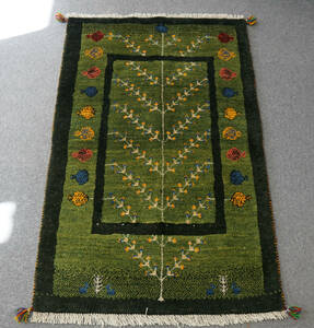 120×80cm　【手織り ペルシャ絨毯ギャッベ】ギャベ 手織り絨毯