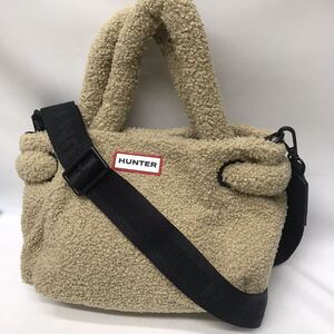 【未使用】HUNTER INTREPID BOUCLE MINI TOTE NATURAL ハンター イントレピッド ブークレ ミニ トートバック ショルダー 2way 斜め掛け