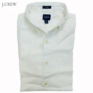 J.Crew Slim Short-Sleeve Linen-Cotton Shirt ジェイクルー スリムフィット 半袖 コットンリネンシャツ ボタンダウン テレワーク White/M