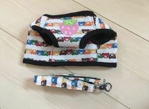 新品 小型犬用 ハーネス＆リード（くま柄）M