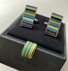 Paul Smith ポールスミス カフス マルチカラーストライプ カフリンクス カフスボタン シルバー アクセサリー