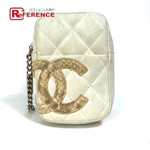 CHANEL シャネル A26732 カンボンライン CC ココマーク タバコケース ポーチ シガレットケース レザー ホワイト レディース【中古】