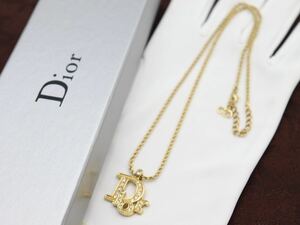 【極美品】大ぶり◆トロッター Christian Dior ネックレス ロゴ クリスチャン ディオール ヴィンテージ アクセサリー レディース i20