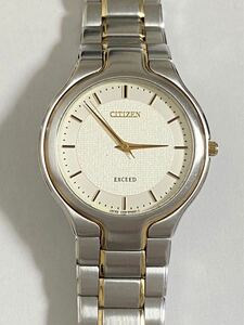 希少 CITIZEN シチズン EXCEED エクシード 0830-H30831 GN-7-S クォーツ 腕時計 稼働品