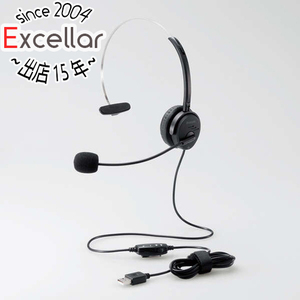 ELECOM エレコム 片耳オーバーヘッドタイプ USB ヘッドセット HS-HP29UBK [管理:1100054413]