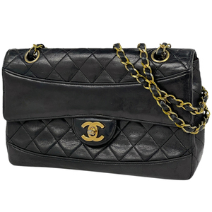 シャネル CHANEL ココマーク チェーン ショルダーバッグ マトラッセ ダブルチェーン レザー ブラック A2200 7100 0007 【中古】