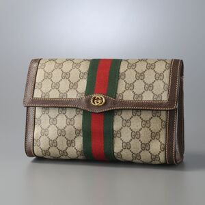 TI4416◎70’s オールドグッチ Vintage GUCCI ウェブライン リボンライン シェリーライン GG柄 セカンドバッグ クラッチバッグ 鞄