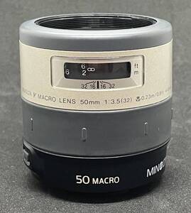 値下げ! 即決あり! MINOLTA ミノルタ V MACRO 50mm F3.5 VECTIS用 現状品 動作未確認 銘レンズ コンパクトマクロ レターパックOK