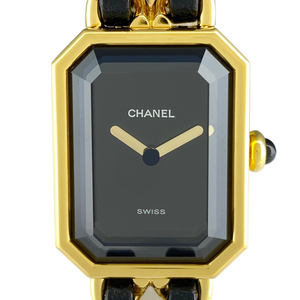 シャネル CHANEL プルミエール Mサイズ H0001 腕時計 SS レザー クォーツ ブラック レディース 【中古】