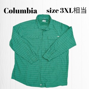 ●〇〇Columbia　コロンビア　 長袖シャツ　3XL相当　グリーン