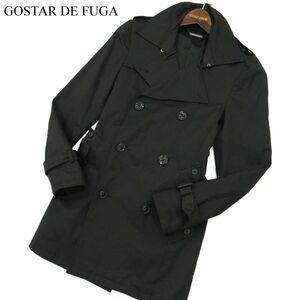 GOSTAR DE FUGA ゴスタール ジ フーガ 通年 スリム★ トレンチ コート Sz.44　メンズ 黒　A3T01088_2#O