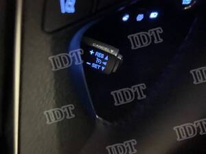 IDT 30系 アルファード ヴェルファイア LED クルーズコントロールスイッチ アイスブルー ステアリング ハンドル 光る レバー