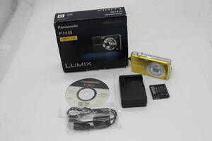 【美品 返品保証】【元箱付き】パナソニック Panasonic LUMIX DMC-FH6 イエロー バッテリーチャージャー付 コンパクトデジタルカメラ v4082