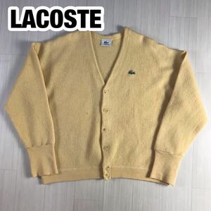 LACOSTE ラコステ ウール ニットカーディガン 7 イエロー ワニ