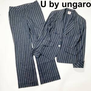 U by ungaro ウンガロ セットアップ スーツ リネン ストライプ 36 S レディース B92410-82