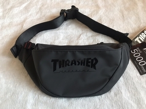 JB即決 THRASHER スラッシャー THR-121 MAG LOGO マグロゴ PVC WAIST BAG ウエストバッグ ボディーバッグ 黒x黒 ブラックアウト 新品