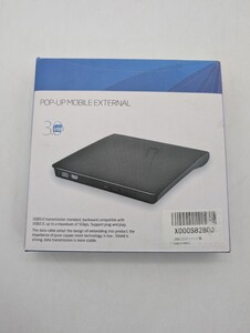 送料無料 動作品 POP-UP MOBILE EXTERNAL 外付けDVDドライブ BLACK ブラック 黒 USB3.0