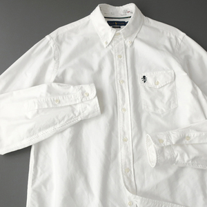 ラルフローレン ヘビーコットン オックスフォードシャツ スカル刺繍 ホワイト(L) ボックスCLASSIC FIT