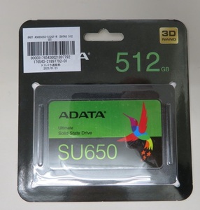 【新品】ADATA製2.5インチSSD 512G(READ:520MB WRITE:450MB) SU650