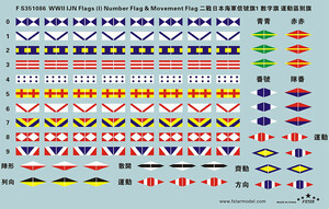 FS351086 1/350 WWII IJN 日本海軍 艦艇用信号旗1 数字旗 & 艦隊運動旗 デカールセット