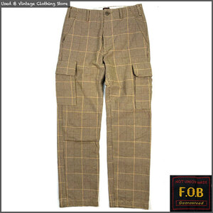 即決★FOB FACTORY F0178★メンズS ワークパンツ F.O.Bファクトリー カーゴパンツ 日本製 千鳥格子 チェック ボトムス