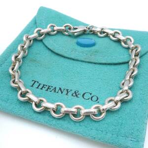 【送料無料】 極希少 美品 Tiffany&Co. ティファニー ドーナツ チェーン スモール リンク シルバー ブレスレット SV925 HA573