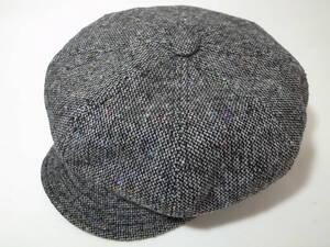 【送料無料 即決】New York HatニューヨークハットNewYorkHat USA製 Tweed Spitfire ツイード キャスケット灰Grey グレー M 新品アメリカ製