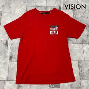 VISION STREET WEAR ヴィジョンストリートウェア Tシャツ T-shirt TEE プリント 刺繍ロゴ sk8 ストリート 玉SS1834