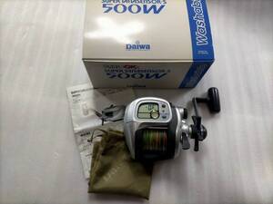 單麥【使用回数3回】ダイワ タナセンサーS 500W 丸洗いOK 船用リール DAIWA TANASENSOR ライン6号300m 検 X 300 400 250 600 1004F