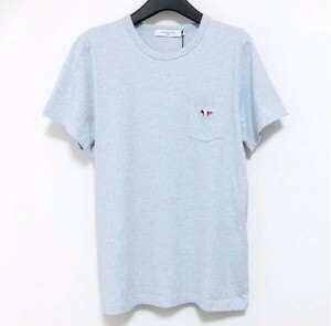 新品★Maison Kitsune★メゾンキツネ★クルーネックTシャツ★トリコロール フォックス ロゴ刺繍★Mサイズ