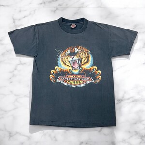 古着 90s HARLEY DAVIDSON T SHIRTS WASHED BLACK ハーレーダビッドソン【Vintage】