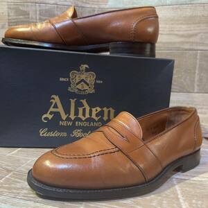 Alden オールデン ♯685 Aberdeen last フルストラップ　コインローファー　8D 25.5-26cm ブラウン　アバディーンラスト　箱付