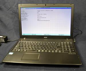 起動確認のみ(ジャンク扱い) acer TLAVELMATE P453 CPU:i5-3230M RAM:4G HDD:無し (管:KP312　