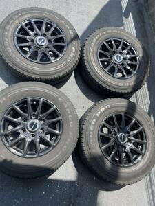 195/80R15 BISON 15×6J・ET33・6穴・PCD139.7 黒社外アルミホイールハイエース200系レジアスエースbbsエセックス